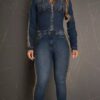 JAQUETA JEANS MÁXI LOGO MARIA GUEIXA