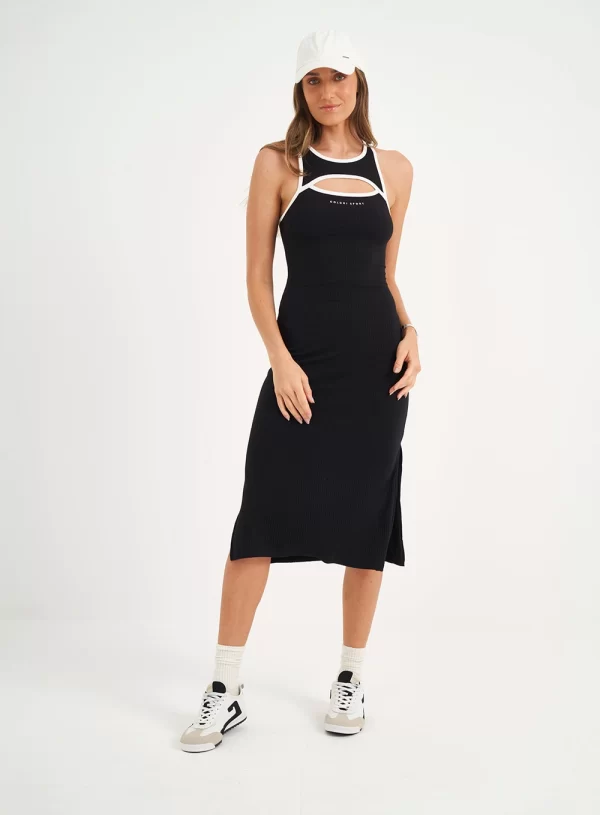 VESTIDO CANELADO MIDI SLIM FIT  COLCCI